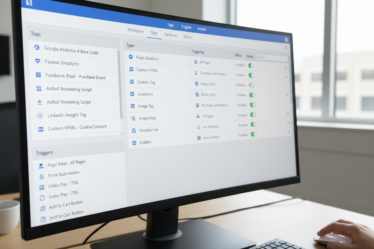 Tag management interface with tracking tags